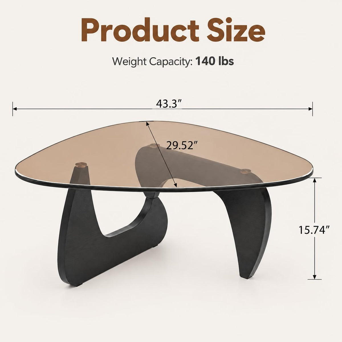 Glass Coffee Table with Black Wood Base N59715