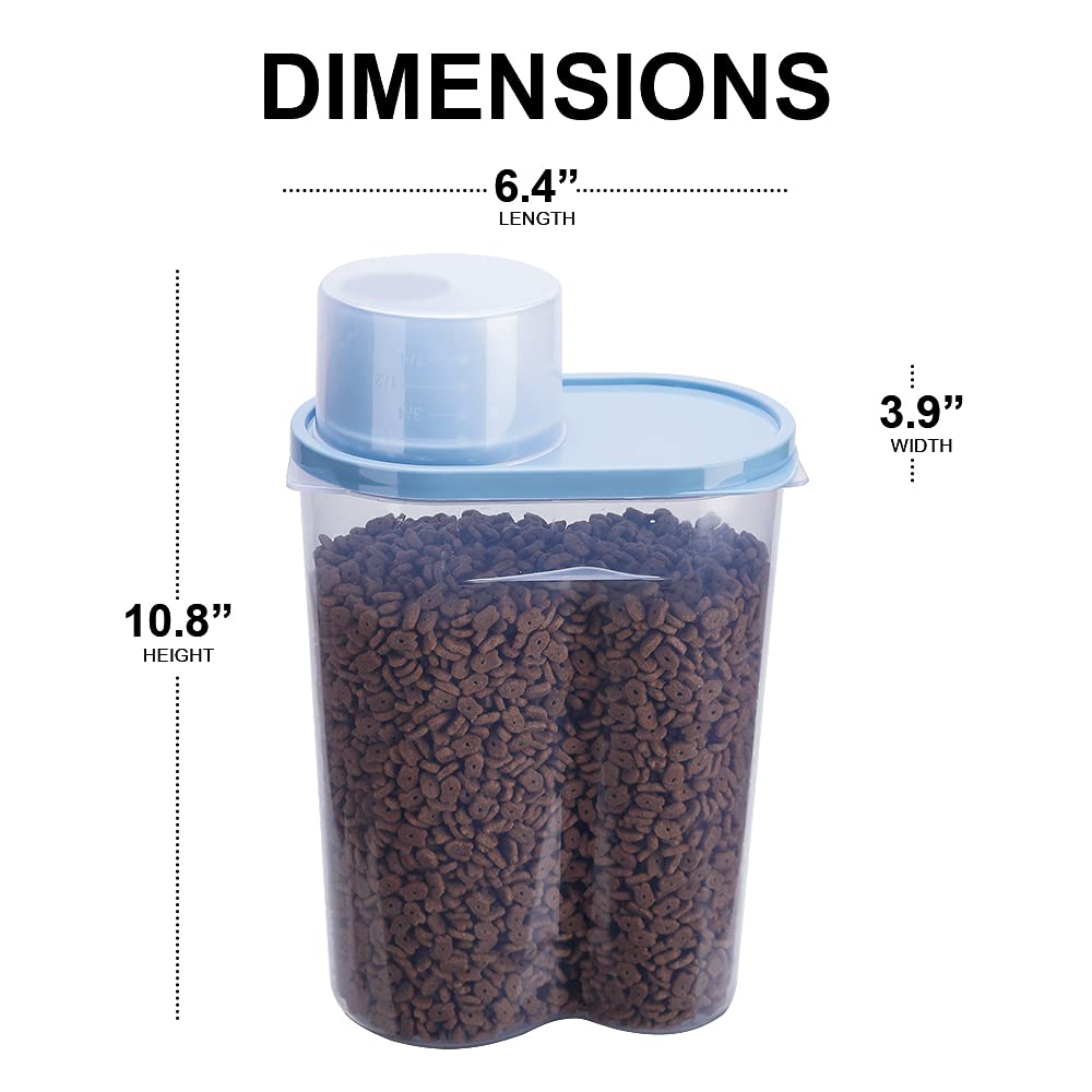 2 Pack 2lb/2.5L Pet Food Storage Container with Measuring Cup X93919