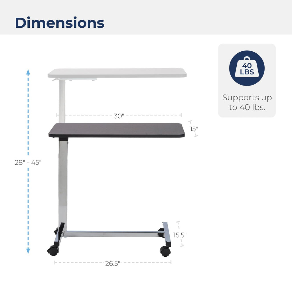 Non Tilt Top Overbed Table with Wheels I33441