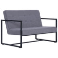 Light Gray Fabric Upholstered 2-Seater Loveseat with Armrests C892019