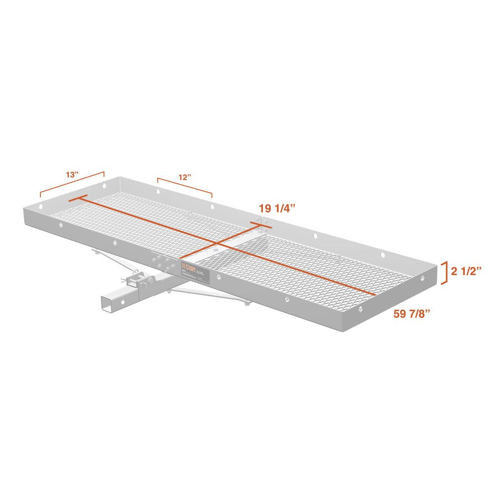Tray-Style Trailer Hitch Cargo Carrier, 500 lbs. Capacity, 60-Inch x 19-Inch J5047