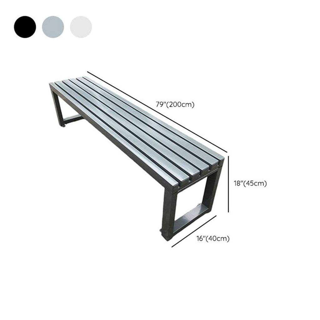 White Metal Frame Patio Bench J93136