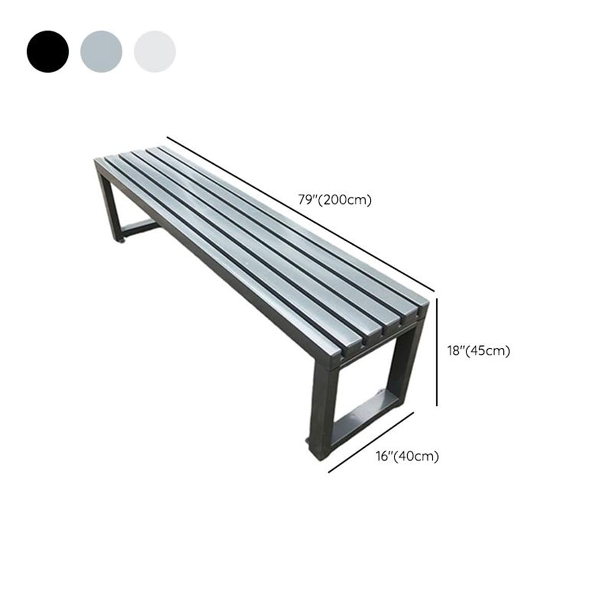 White Metal Frame Patio Bench J93136