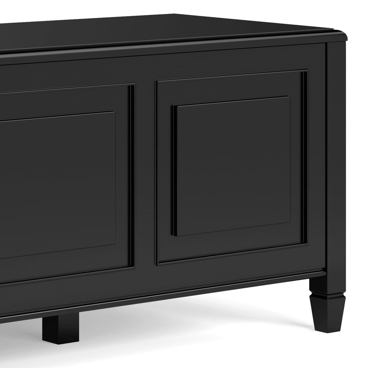 Black Solid Wood Trunk Bench Y4045