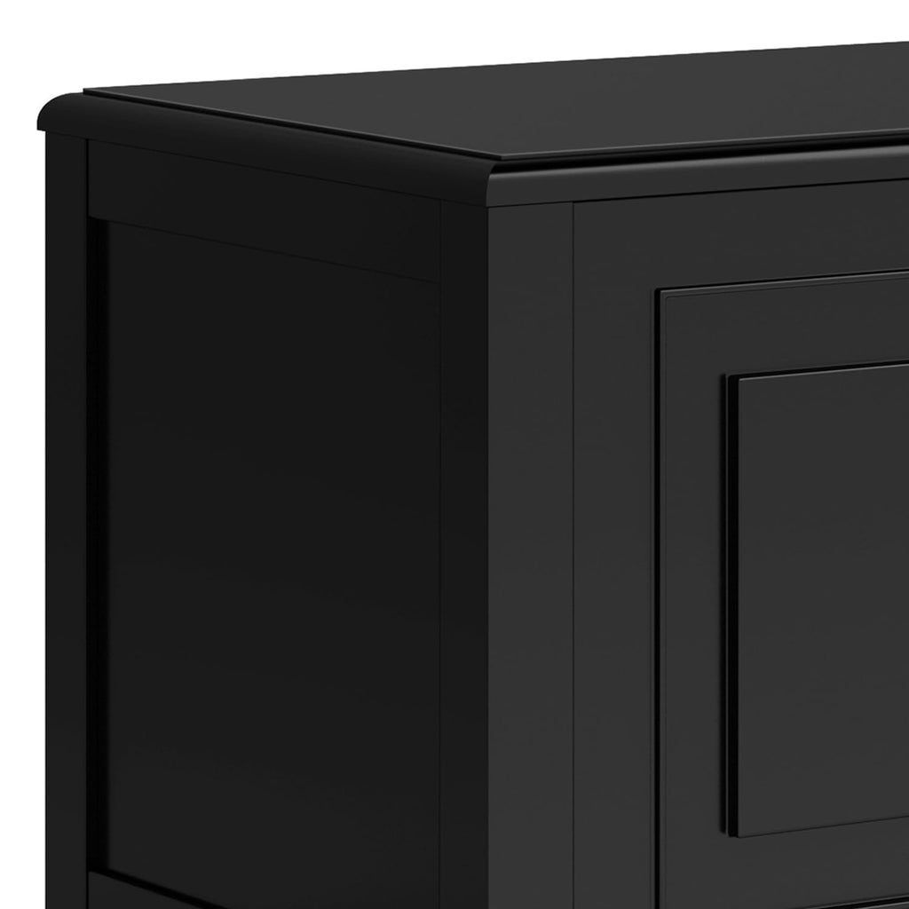 Black Solid Wood Trunk Bench Y4045