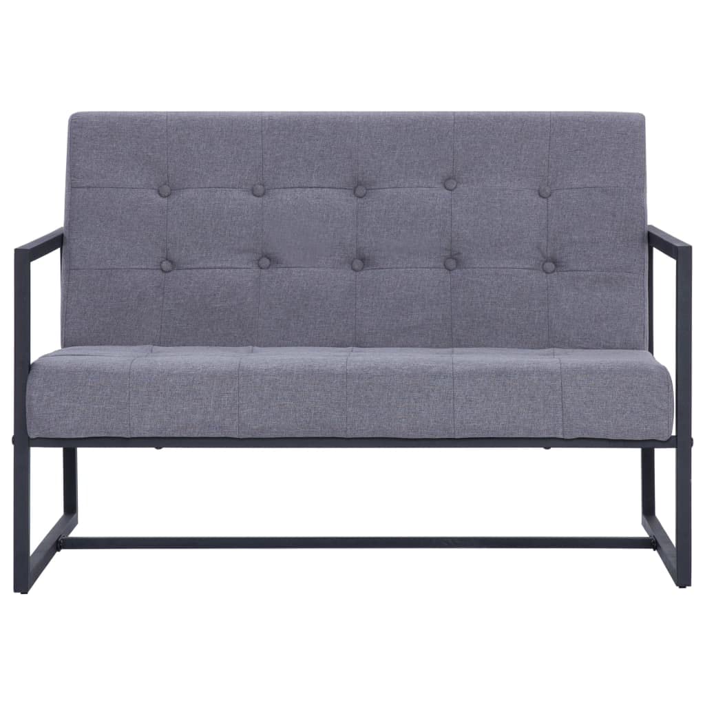 Light Gray Fabric Upholstered 2-Seater Loveseat with Armrests C892019