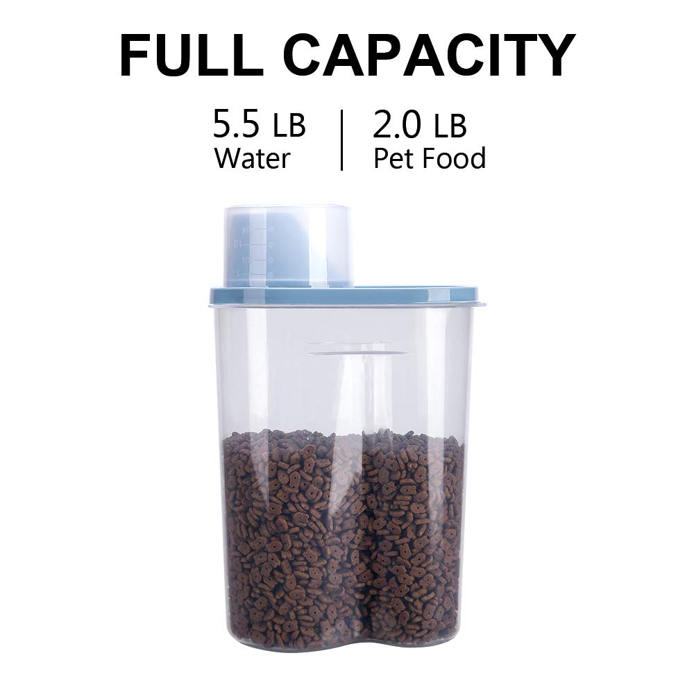 2 Pack 2lb/2.5L Pet Food Storage Container with Measuring Cup X93919