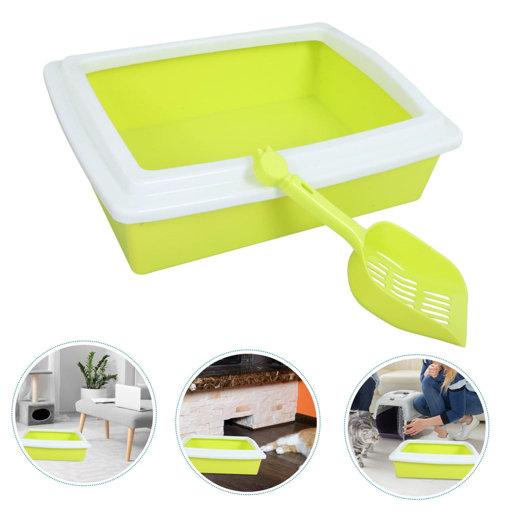 Open Top Cat Litter Box with Frame Semi-Enclosed L535