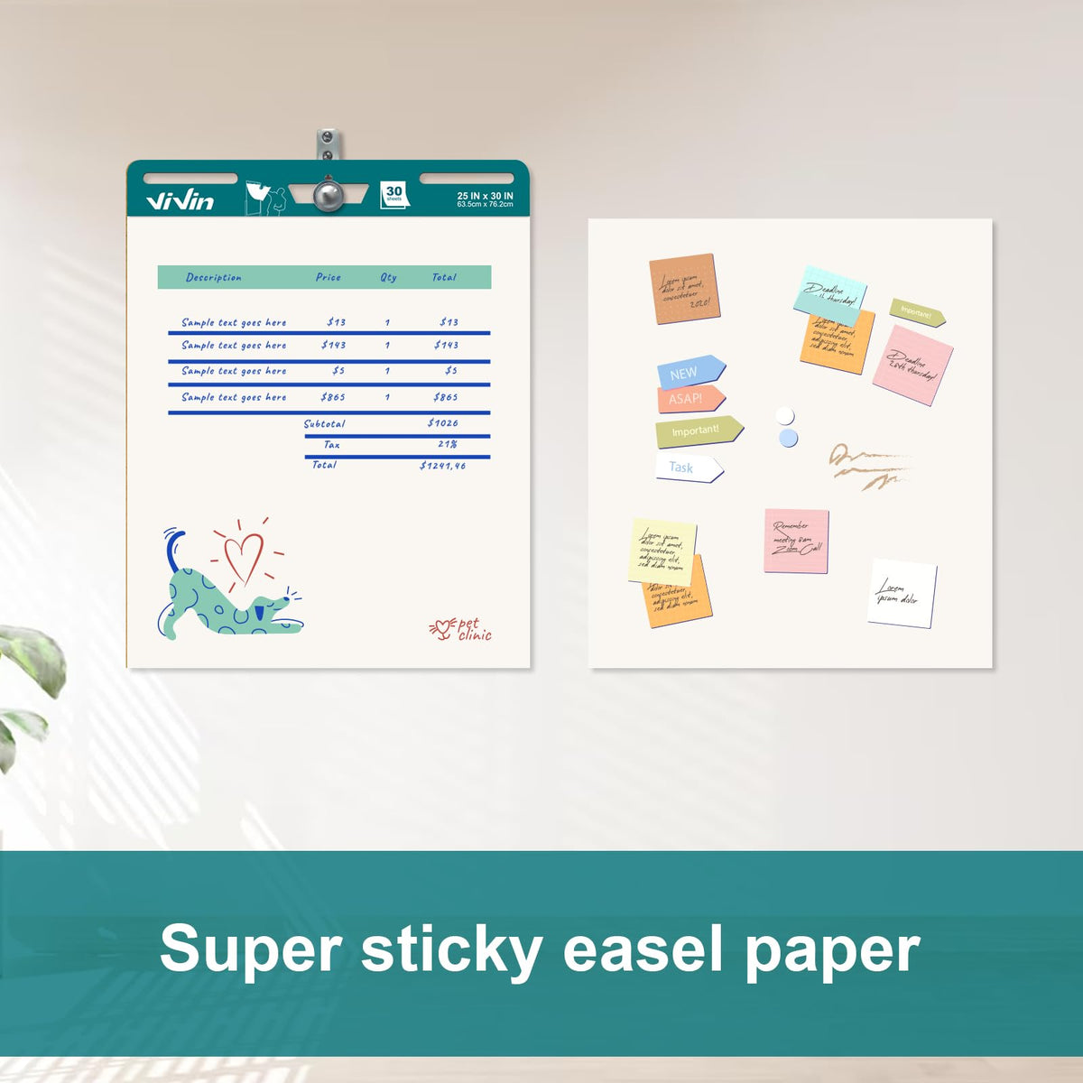 Sticky Easel Pad, 25 x 30 In, 2 Pads/Pack L1944