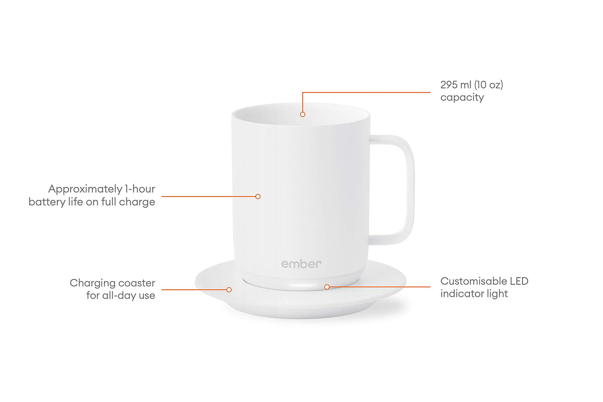 White 10 Ounce Heated Coffee Mug W6060