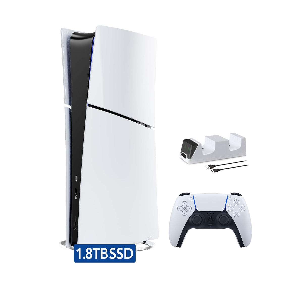 White 1.8TB Digital Edition Gaming Console with Controller D69324