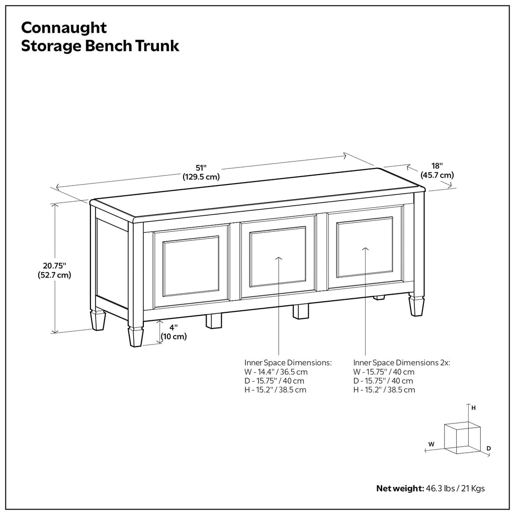 Black Solid Wood Trunk Bench Y4045