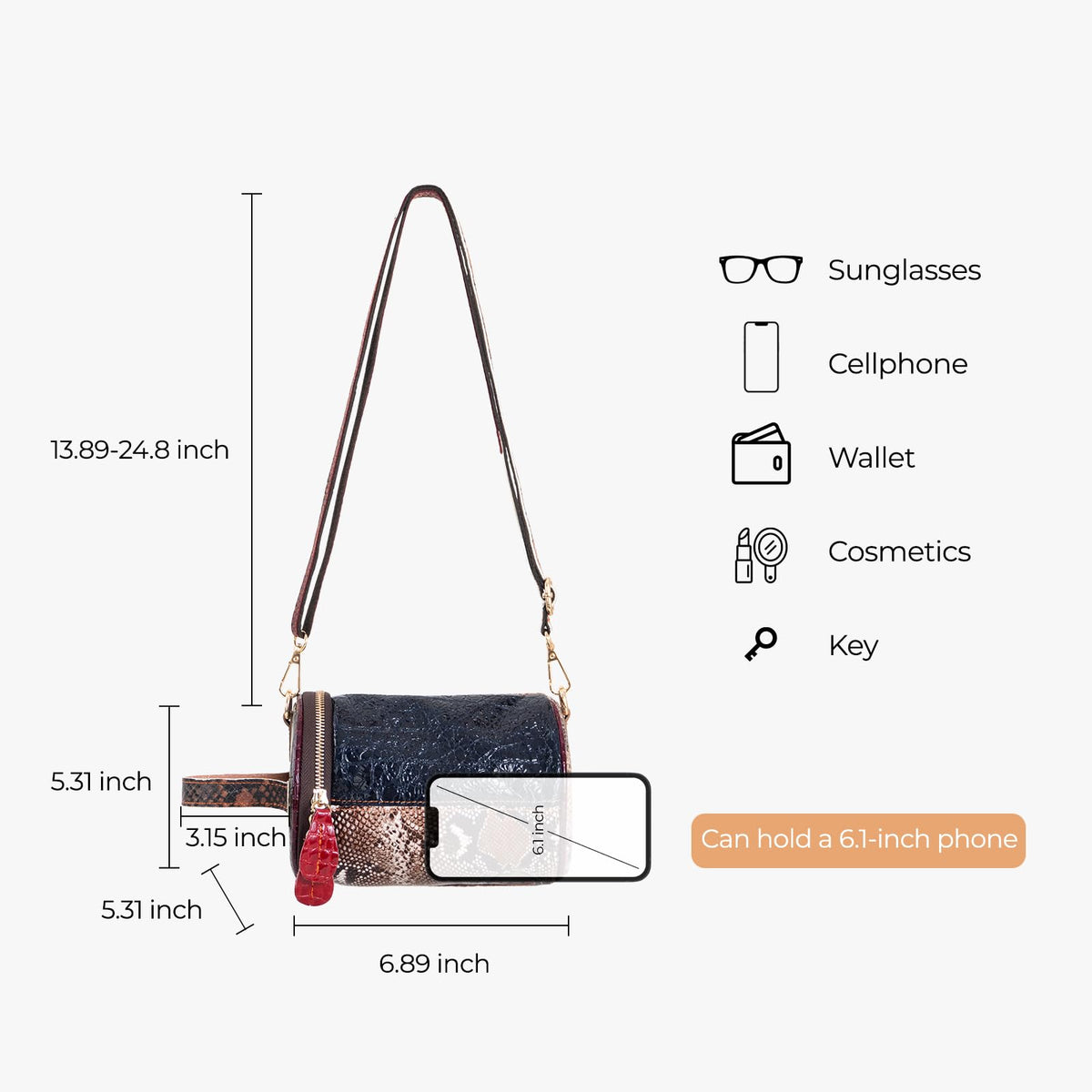 Daily Fashion Shoulder Bag with Detachable Shoulder Strap R44670