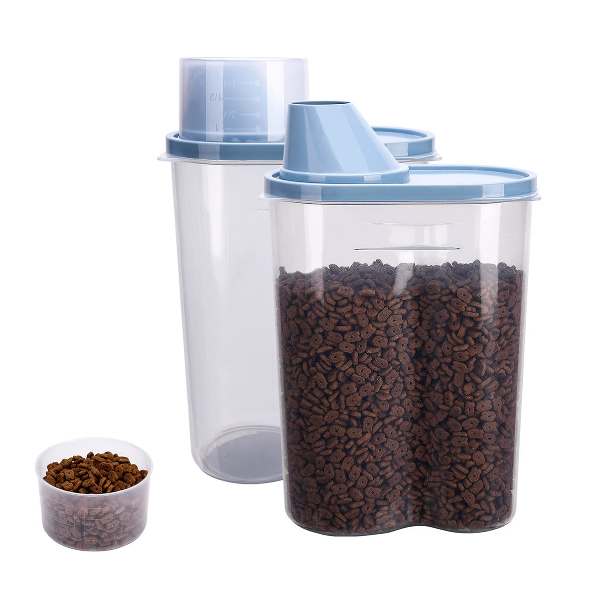 2 Pack 2lb/2.5L Pet Food Storage Container with Measuring Cup X93919