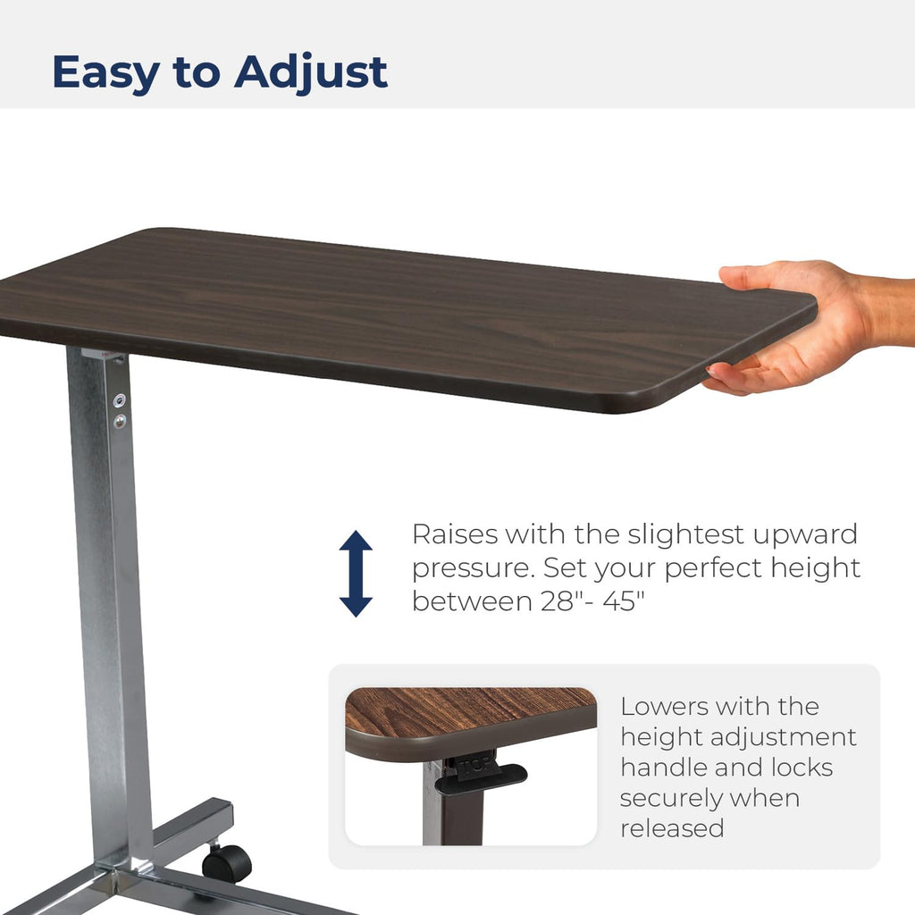 Non Tilt Top Overbed Table with Wheels I33441