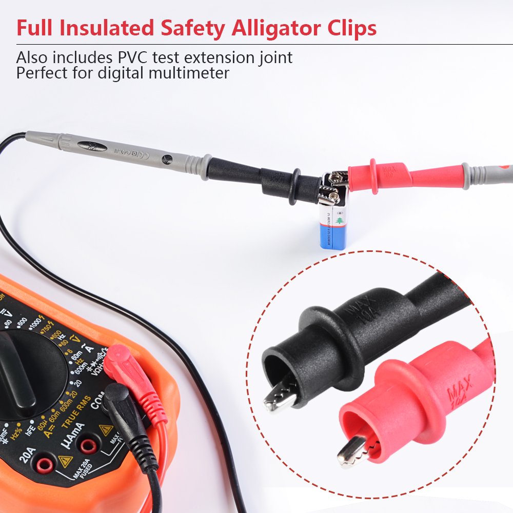 Multimeter Test Leads Set with Alligator Clips J9433