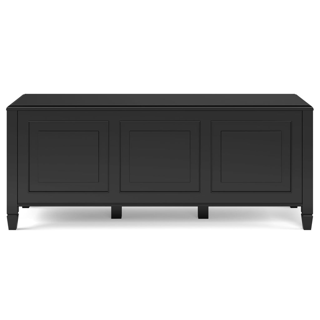 Black Solid Wood Trunk Bench Y4045