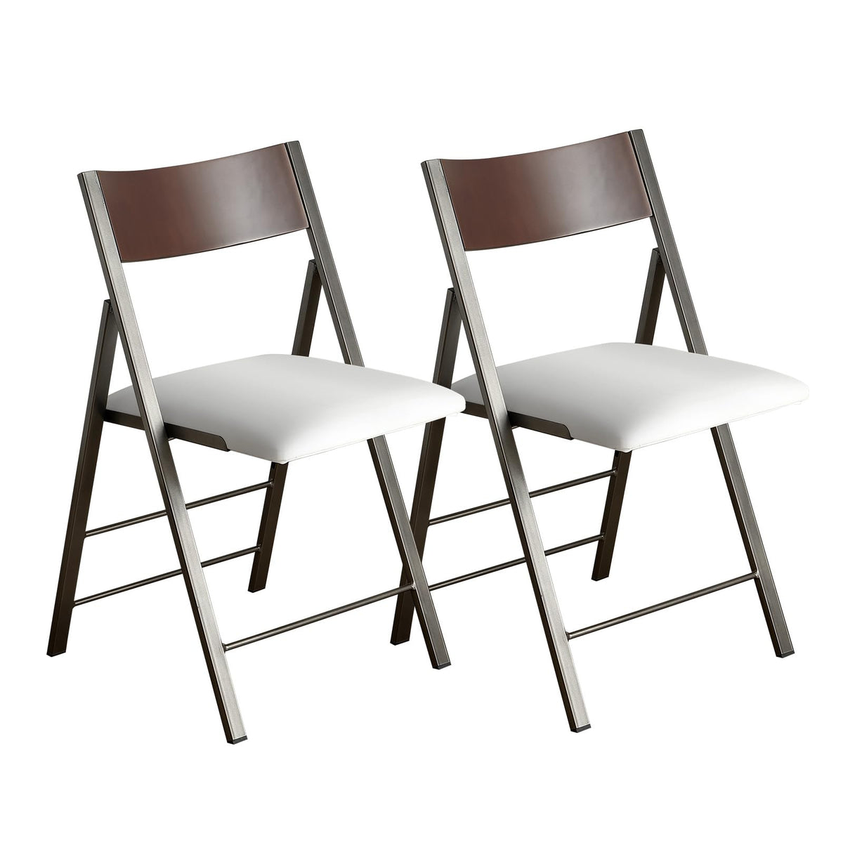 White 2 Pack Steel Frame Folding Chairs C2223