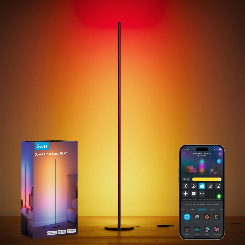 Black RGBIC LED Floor Lamp Q622