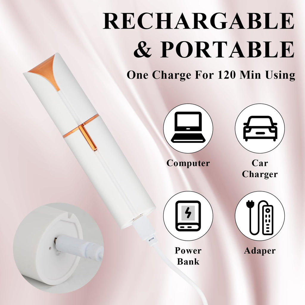 Electric Painless Facial Hair Removal Device with 2 Replacement Heads P6987