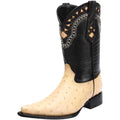 White Snip Toe Leather Western Boots Q621108