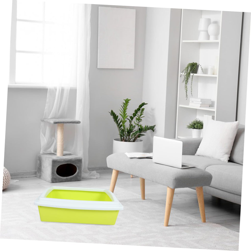 Open Top Cat Litter Box with Frame Semi-Enclosed L535