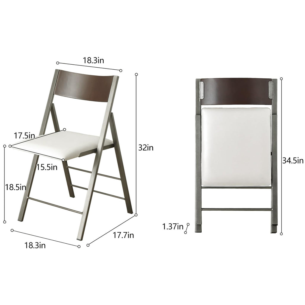 White 2 Pack Steel Frame Folding Chairs C2223