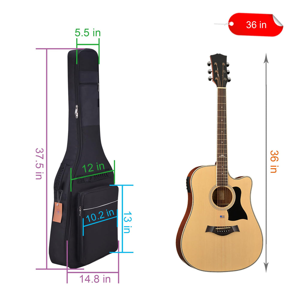 36 Inch Acoustic Guitar Case Soft Padded Gig Bag G21278