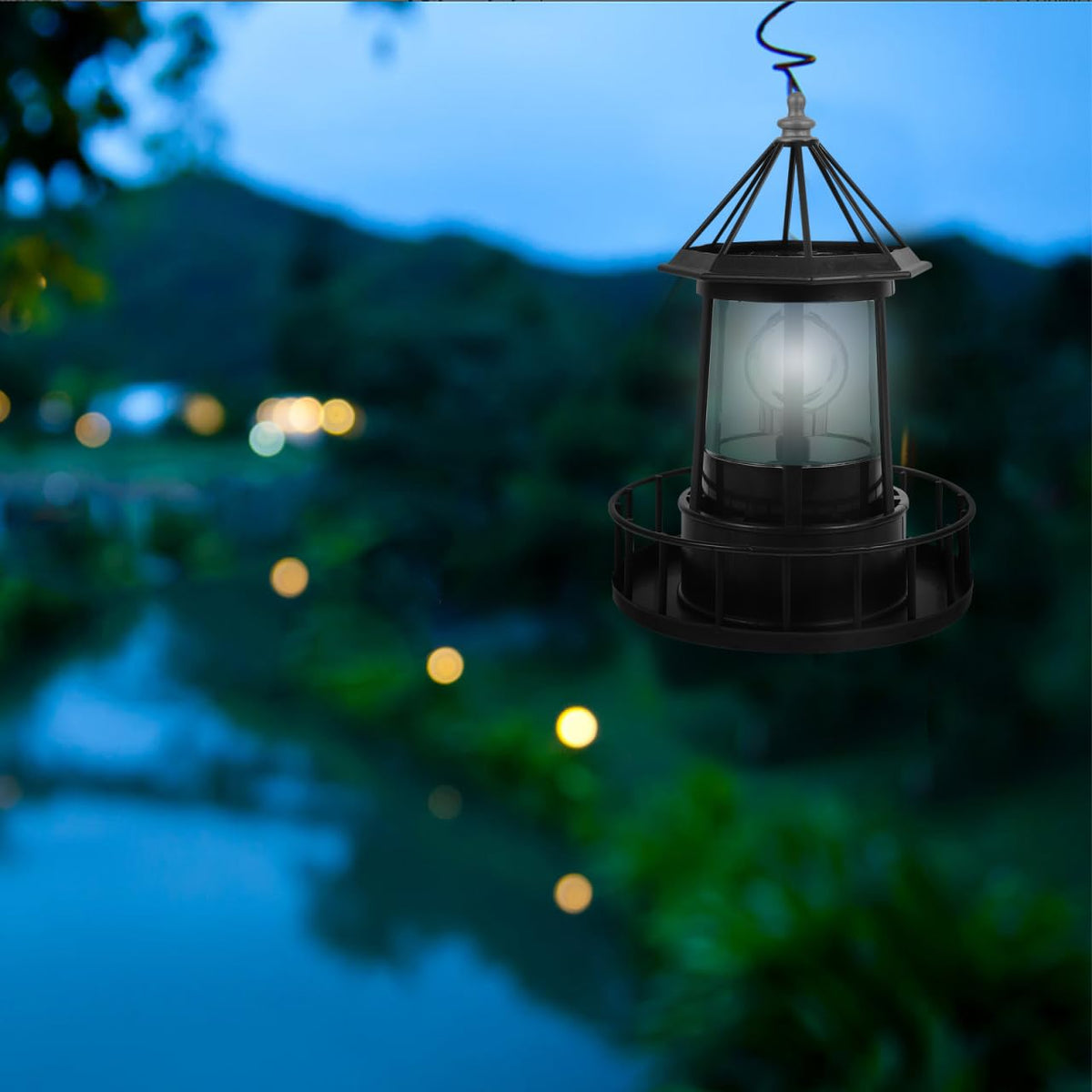 Solar Revolving Lighthouse Light S88205