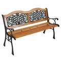 Cast Iron Teak Outdoor Bench 3-Seater Y2633