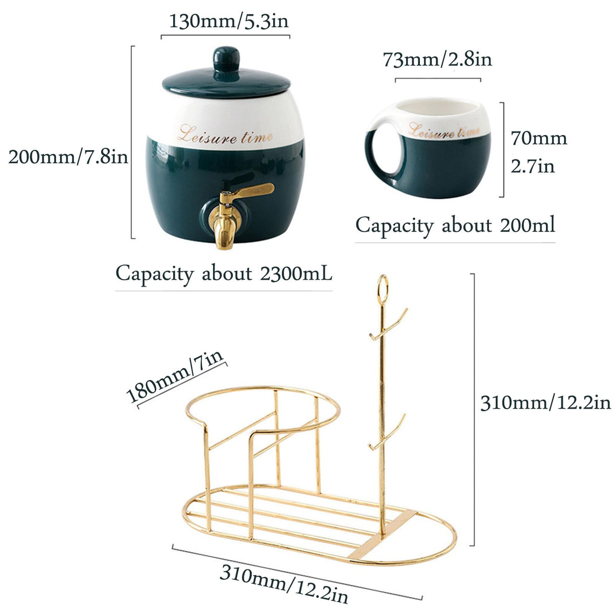 Ceramics Drink Dispenser with Stand B739615