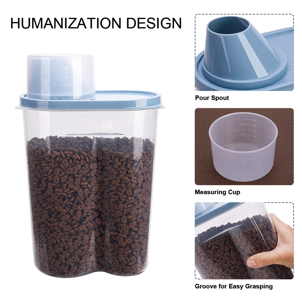 2 Pack 2lb/2.5L Pet Food Storage Container with Measuring Cup X93919