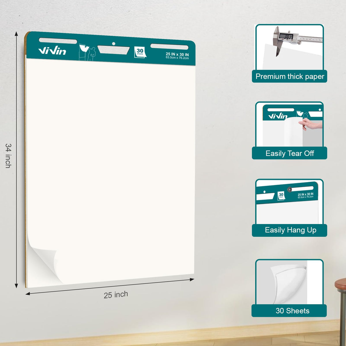 Sticky Easel Pad, 25 x 30 In, 2 Pads/Pack L1944