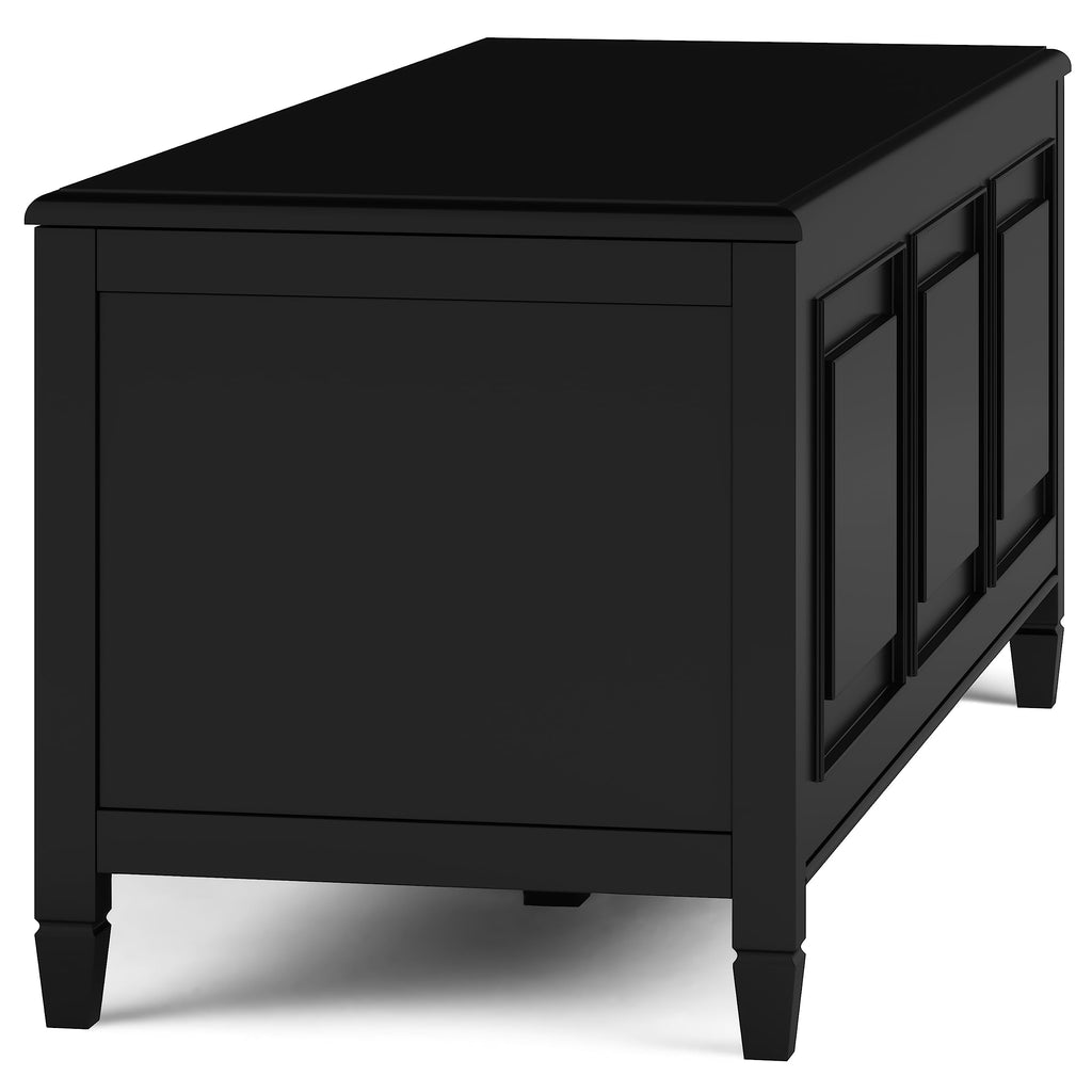 Black Solid Wood Trunk Bench Y4045