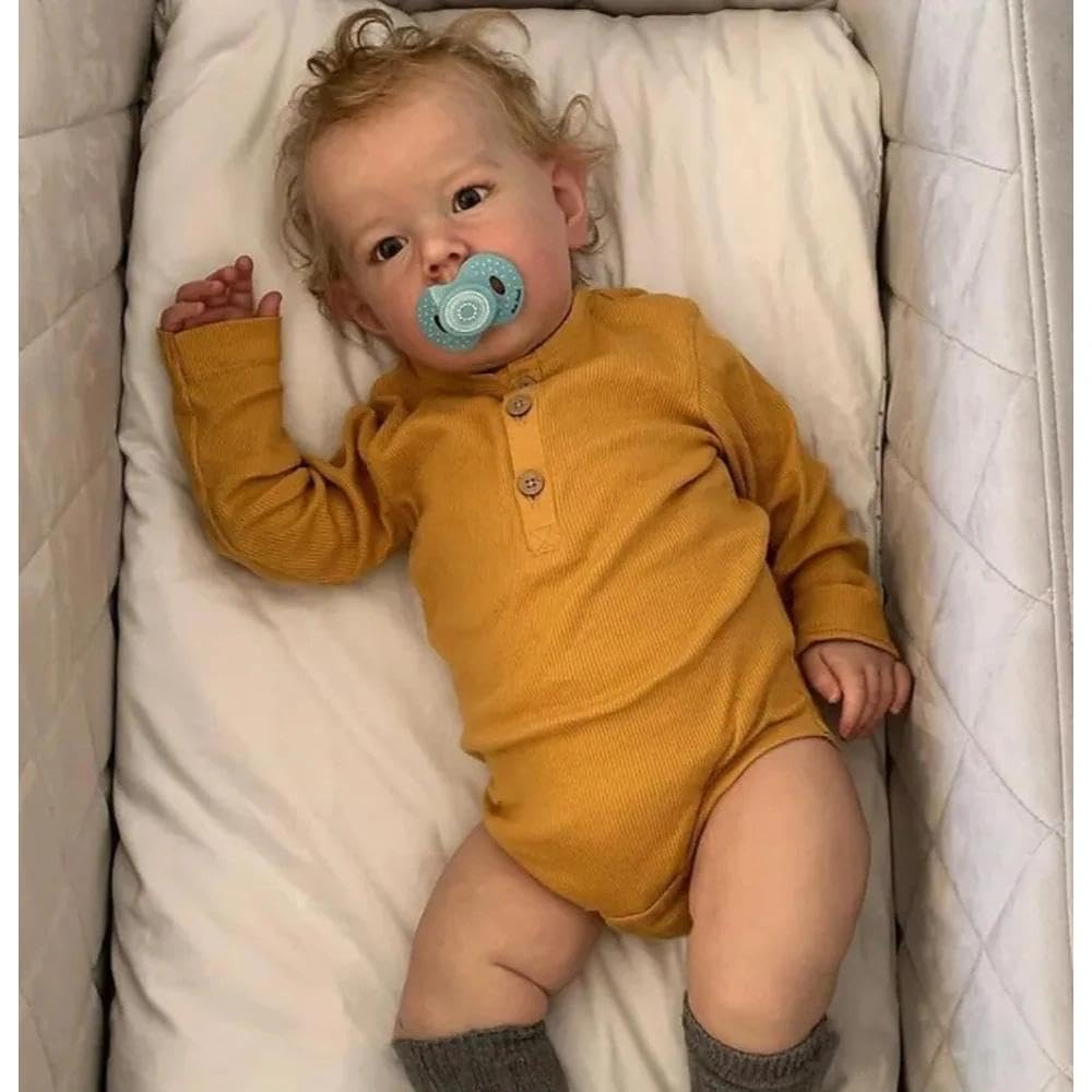 20 inch Vinyl Reborn Baby Doll with Hair A9472