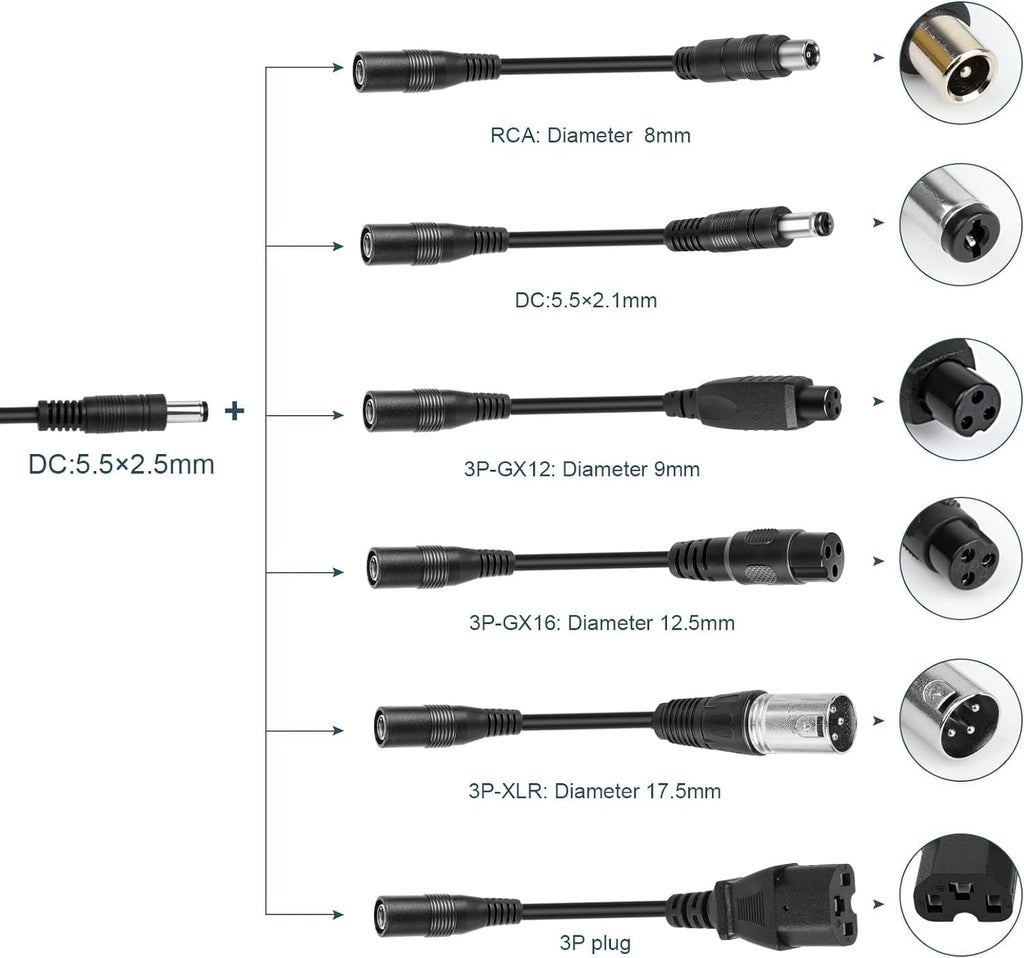 42V 2A Electric Scooter Charger with 7 Plugs Y57689