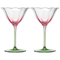 Pink Tulip Flower Cocktail Glasses 2 Set L892