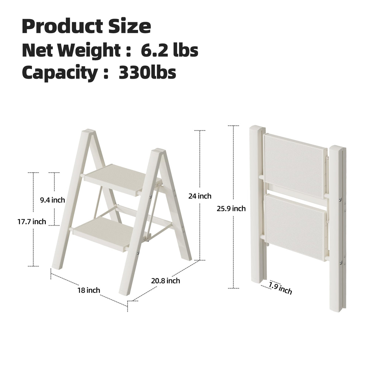 Aluminum Foldable 2 Step Stool M5638
