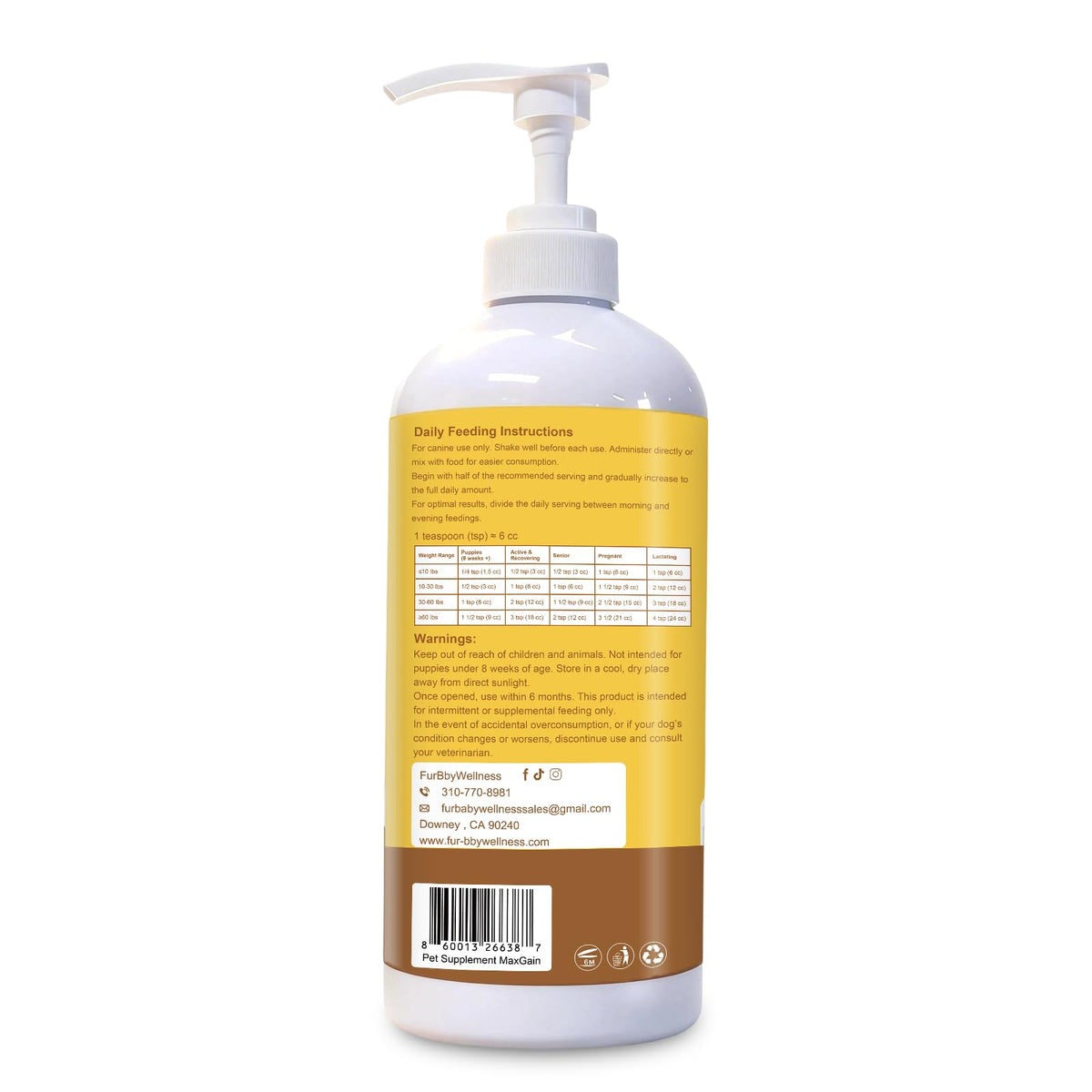 High-Calorie Dog Weight Gainer Gel with Salmon Oil, Probiotics, Vitamins & Electrolytes C4331