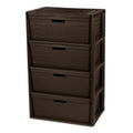 Brown 4 Drawer Plastic Storage Tower with Removable Bins K987