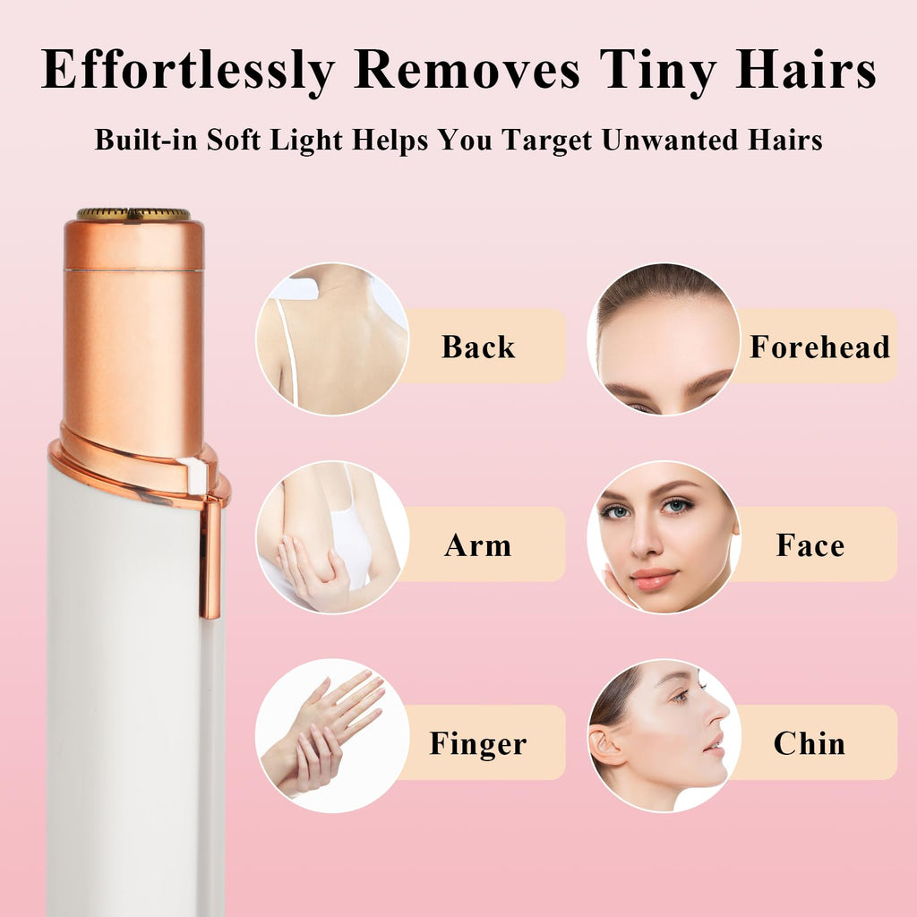 Electric Painless Facial Hair Removal Device with 2 Replacement Heads P6987