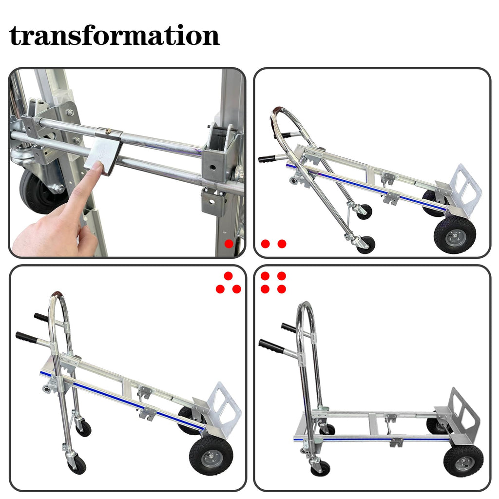 Convertible Hand Truck Dolly Cart with 4 Wheels 1000 Lbs M7415