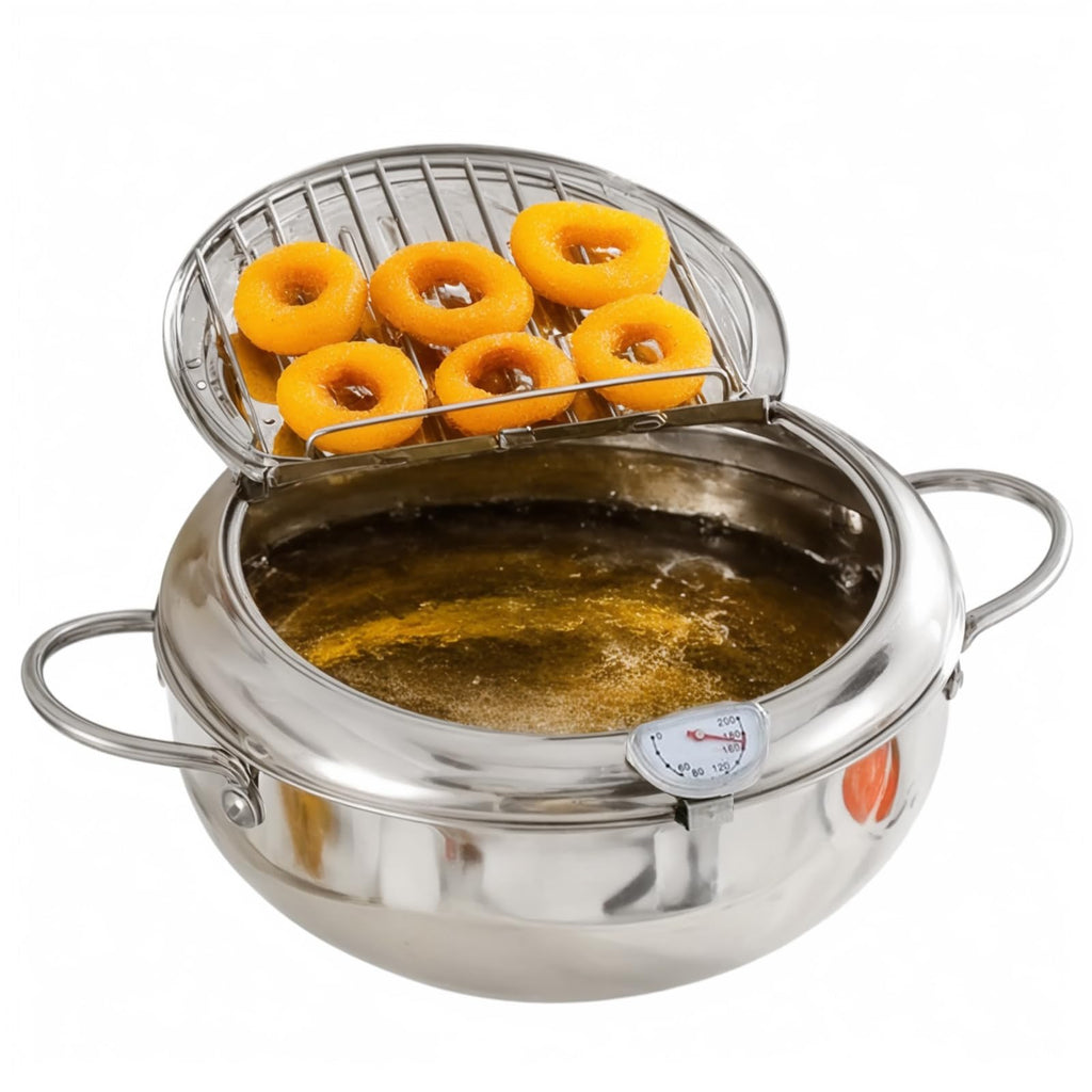 4.2L Stainless Steel Deep Fryer Pot with Thermometer F21514
