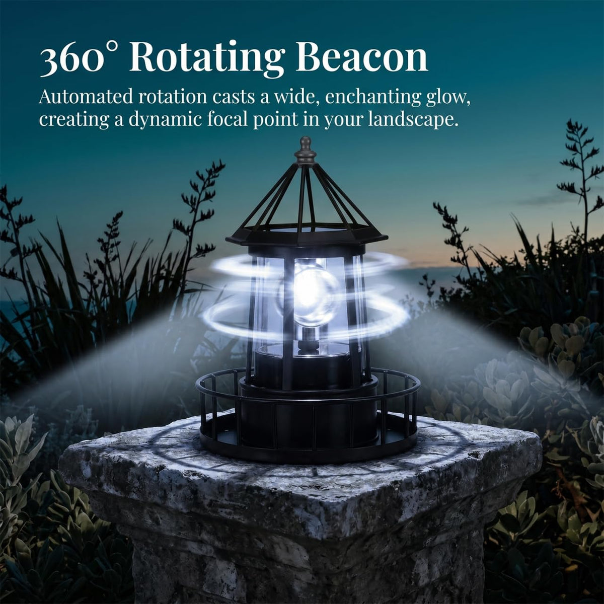 Solar Revolving Lighthouse Light S88205