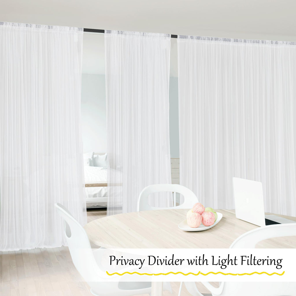 White 2 Panels Waterproof Mosquito Netting Curtains L4435
