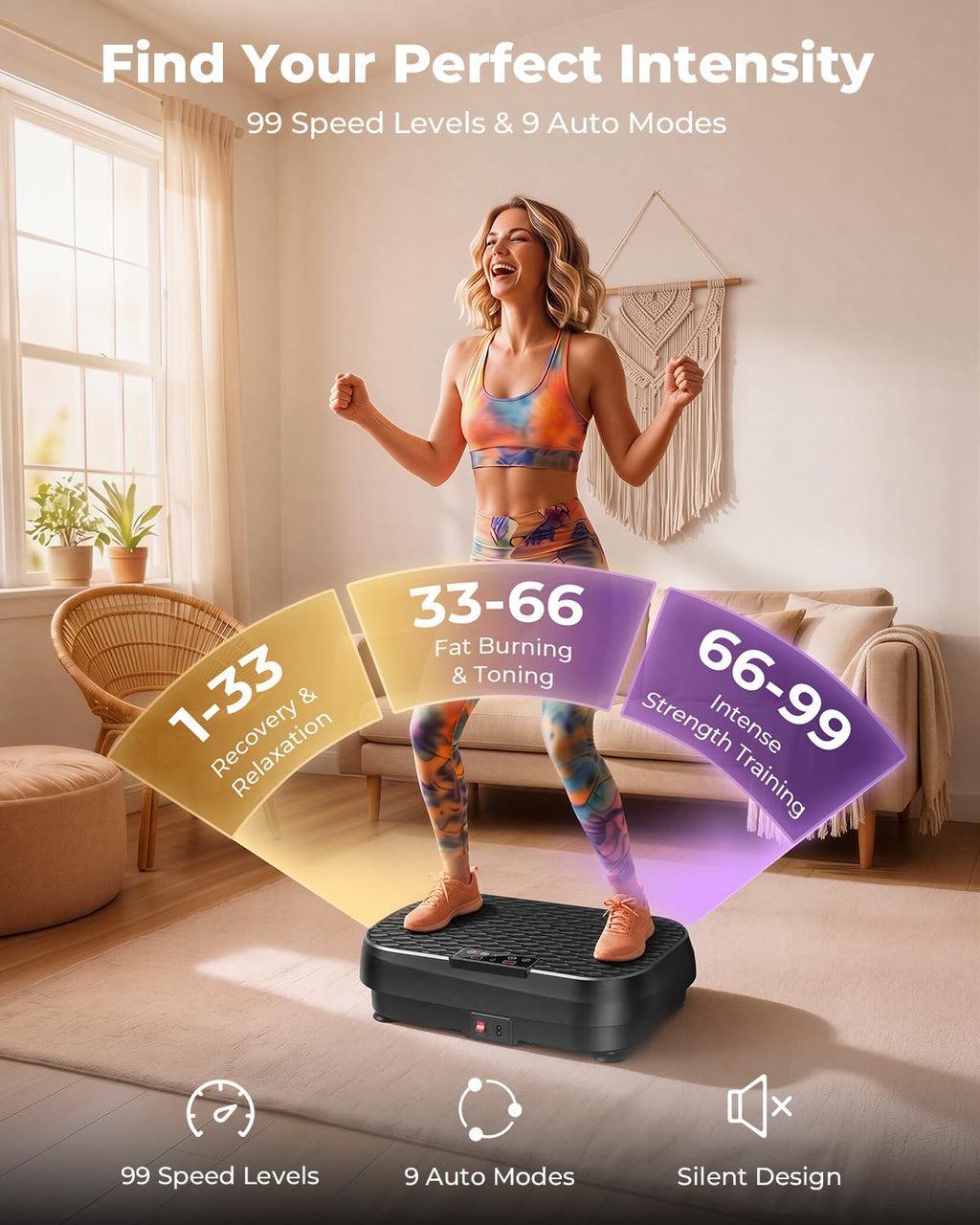 Vibration Plate Exercise Machine 99 Speeds 330 LBS Capacity N569837