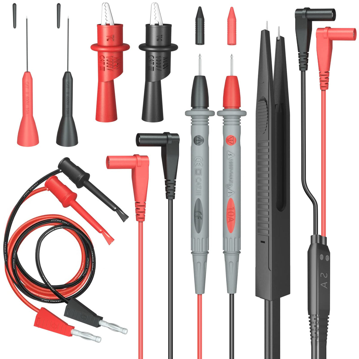 Multimeter Test Leads Set with Alligator Clips J9433