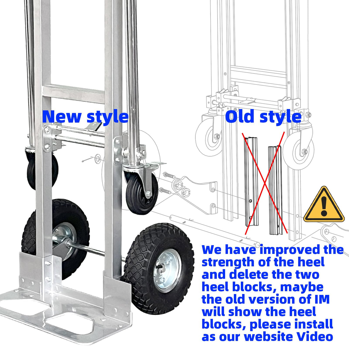 Convertible Hand Truck Dolly Cart with 4 Wheels 1000 Lbs M7415