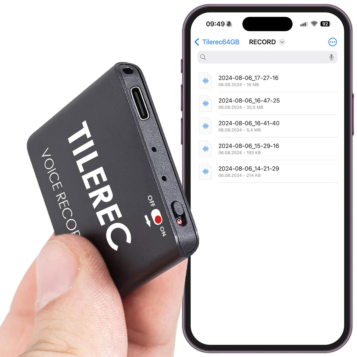 64GB USB-C Metal Body Digital Audio Recorder P947