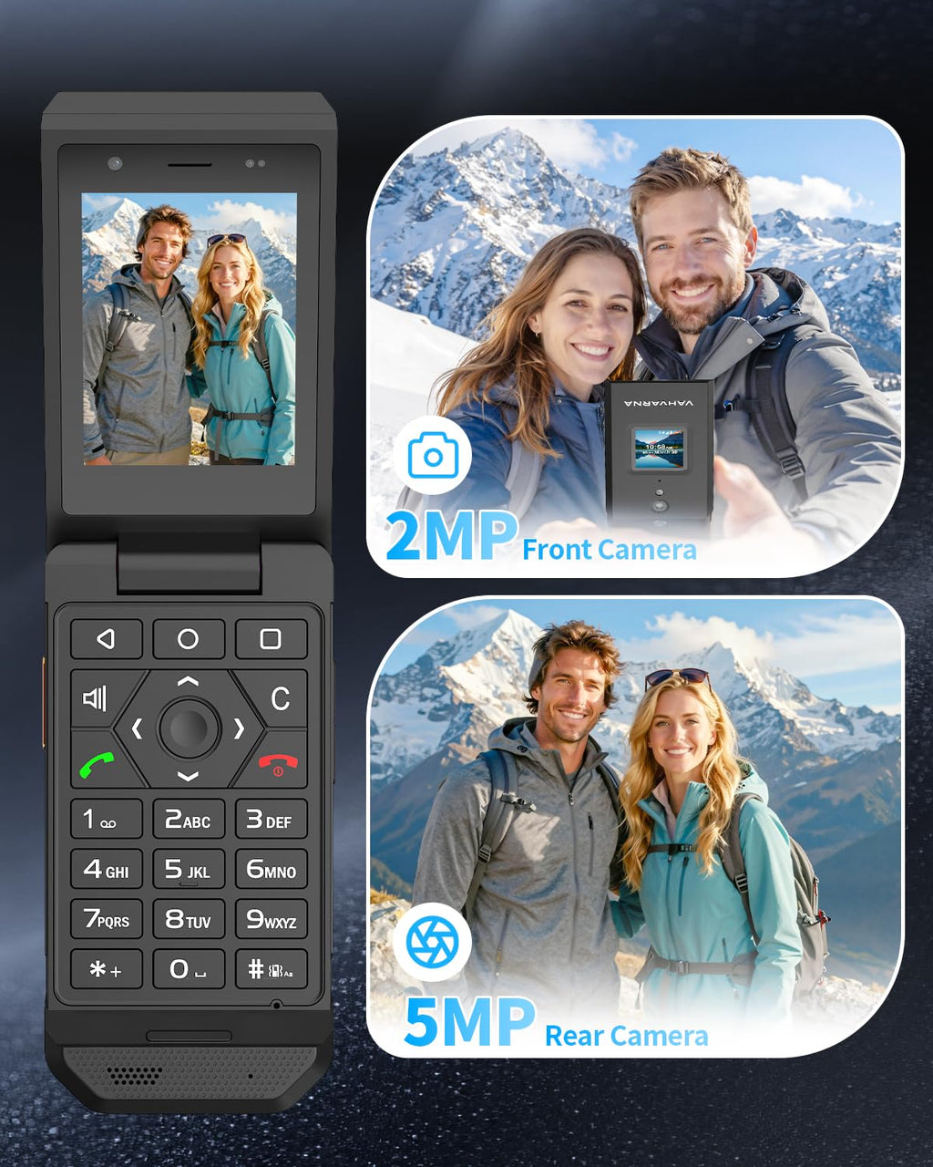 Unlocked 4G LTE Rugged Flip Phone M8079